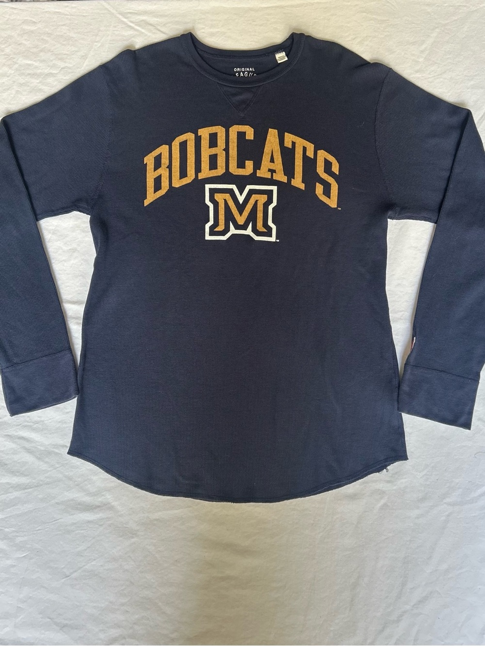 Original League Bobcats Collegiate Waffle Knit Thermal Sz L